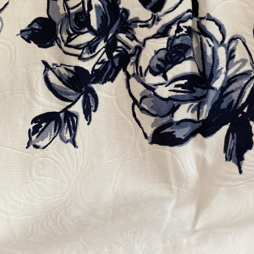 Talbots Blue and White Fit and Flare Scoop Neck Sleeveless Dress - Picture 8 of 9